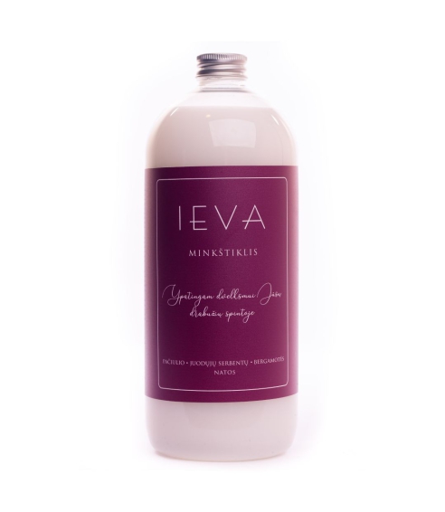 Ieva tygmjukmedel „Softener Patchouli Blackcurrant“. Rengöringsmedel
