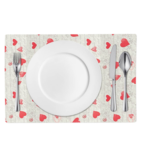 Bordsunderlägg „Hearts placemat“ 1 st.. Linnedukar