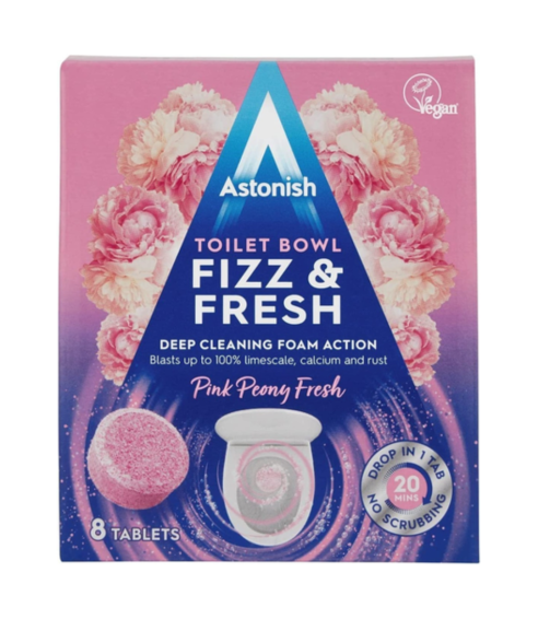Toalett-tabletter „Pink Peony Fresh Astonish“. Rengöringsmedel