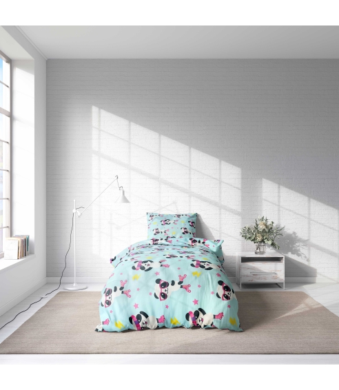 Barn bäddset “Panda Blue”. Sängkläder barn