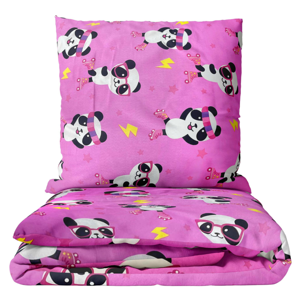 Barn sängkläder “Panda Pink”. Rosa sängkläder, 140x200 cm Barn sängkläder “Panda Pink”. Rosa sängkläder, 140x200 cm