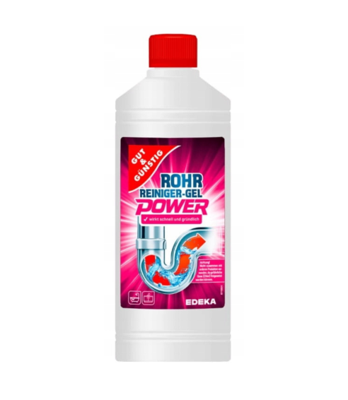 Avloppsrens „Power Liquid Edeka“. Rengöringsmedel