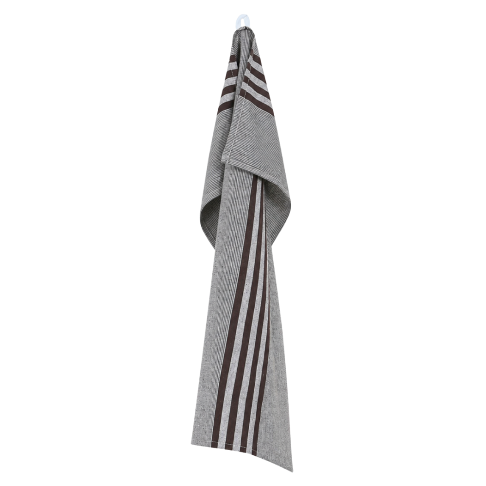Kökshandduk „Urban Kitchen Towel“. Kökshanddukar. Ljusgrå kökshandduk med mörkbruna kontrasterande ränder Kökshandduk „Urban Kitchen Towel“. Kökshanddukar. Ljusgrå kökshandduk med mörkbruna kontrasterande ränder