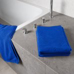 Badhandduk „Dark blue towel“, 50x100 cm, 70x140 cm. Kungligt blå vikt handduk