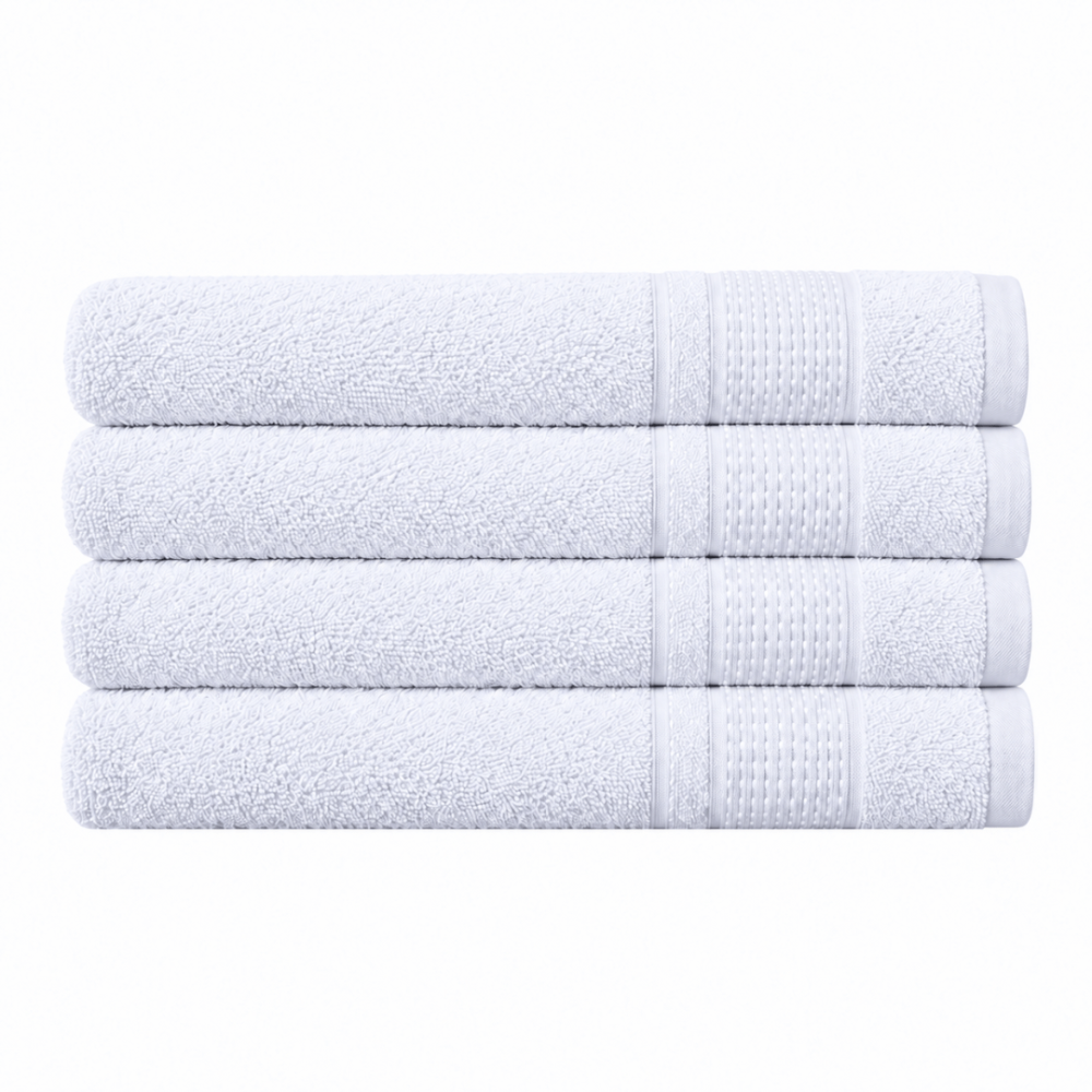 Badhandduk „Royal White towel“, 70x140 cm. Vit badhandduk med ett subtilt präglat strukturmönster. Badhandduk „Royal White towel“, 70x140 cm. Vit badhandduk med ett subtilt präglat strukturmönster.