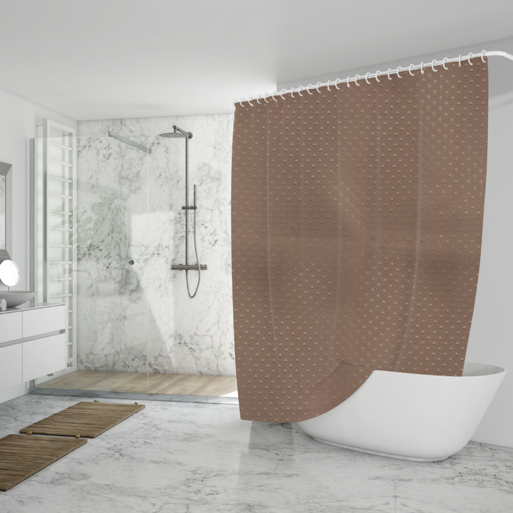 Duschdraperi „Brown triangles“, 180x180 cm Duschdraperi „Brown triangles“, 180x180 cm